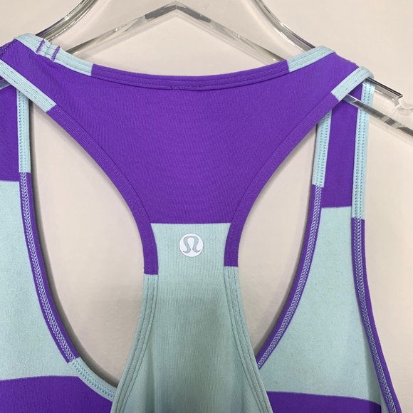 Lululemon Cool Racerback Bold Stripe Power Purple - Picture 4 of 5